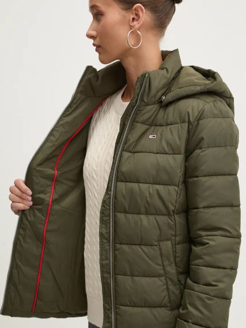 Tommy Jeans kurtka damska kolor zielony zimowa DW0DW18311