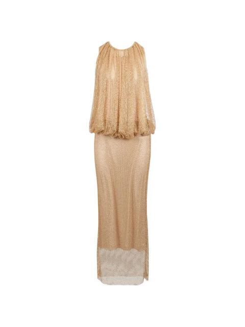 Sportmax crystal-embellished mesh dress - Gold - zdjęcie produktu nr 1