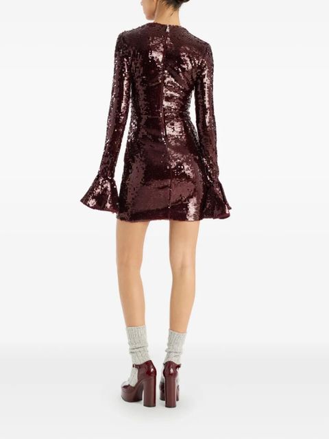 ROTATE BIRGER CHRISTENSEN sequin-embellishment mini dress - Brown - zdjęcie produktu nr 2