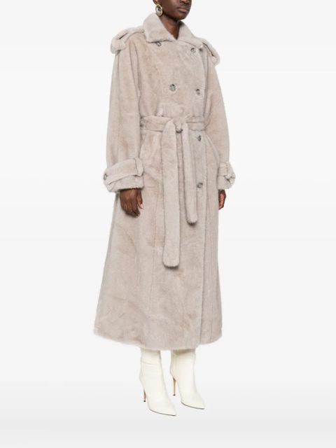 ducie Thalia double-breasted faux fur coat - Neutrals - zdjęcie produktu nr 2