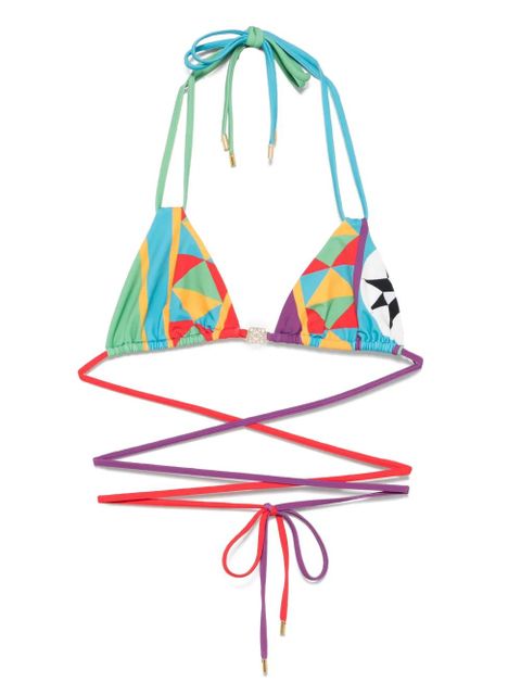 LOEWE x Paula's Ibiza geometric-print bikini top - Red - zdjęcie produktu nr 1