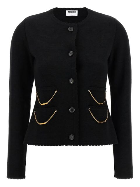 Moschino chain-detail cardigan - Black - zdjęcie produktu nr 1