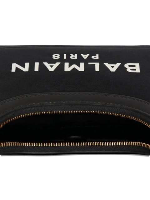 Balmain B-Army logo-plaque chain shoulder bag - Black