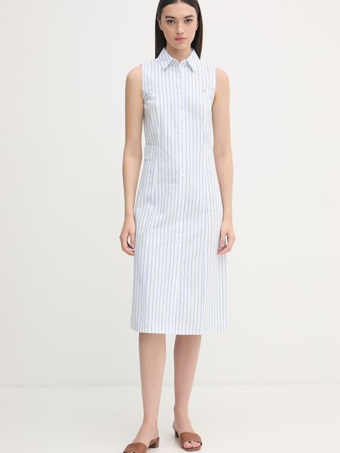 U.S. Polo Assn. sukienka bawełniana SLEEVELESS TIE-BACK MIDI - zdjęcie produktu nr 2