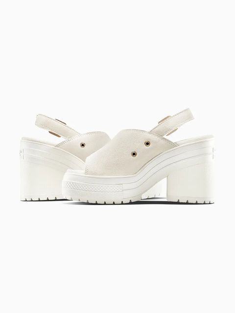 Converse sandały zamszowe Chuck 70 De Luxe Heel Mule damskie kolor biały na słupku A15070C