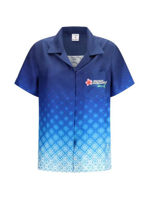 Casablanca Cuban collar short sleeve shirt - Blue - zdjęcie produktu nr 1