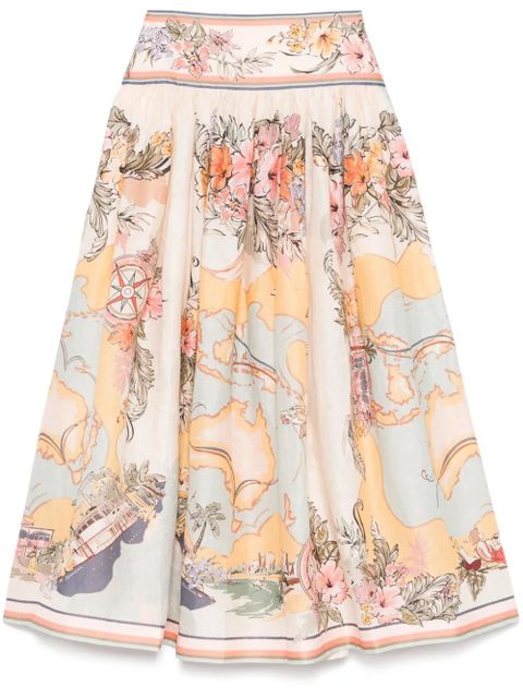 ZIMMERMANN Tallow midi skirt - Neutrals - zdjęcie produktu nr 1