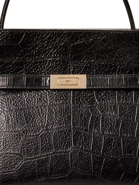 Tory Burch small Lee Radziwill embossed double bag - Black