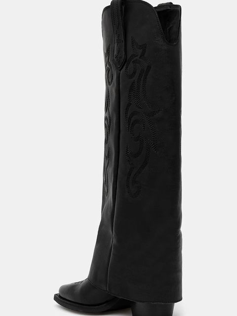 Answear.LAB kowbojki skórzane kolor czarny na słupku