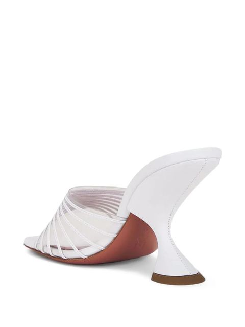 Amina Muaddi sculpted-heel strap mules - White