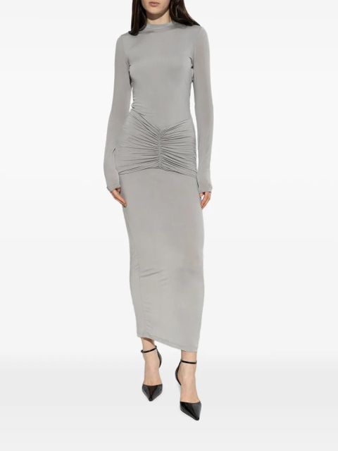 Balmain ruched open-back maxi dress - Grey