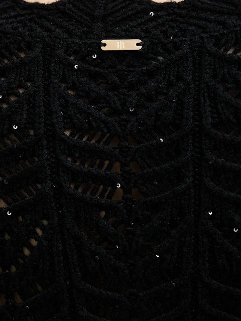 Fracomina kardigan damski kolor czarny ciepły FS25WT8016K53801