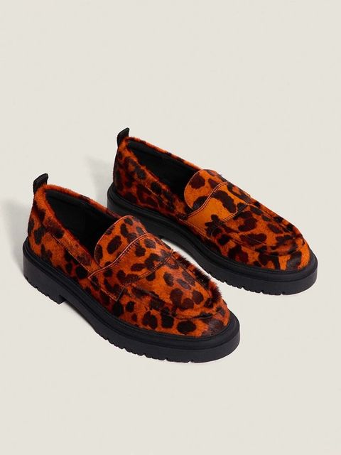 Hoff mokasyny skórzane LEOPARD NARANJA damskie kolor pomarańczowy na płaskim obcasie 22428001 SCHOOL - zdjęcie produktu nr 2