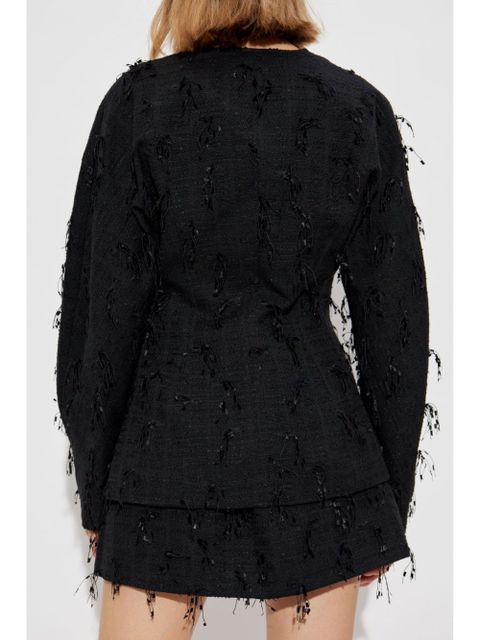 GANNI tweed blazer - Black