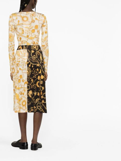 Marine Serre Ornament Moon-print long-sleeve top - Neutrals