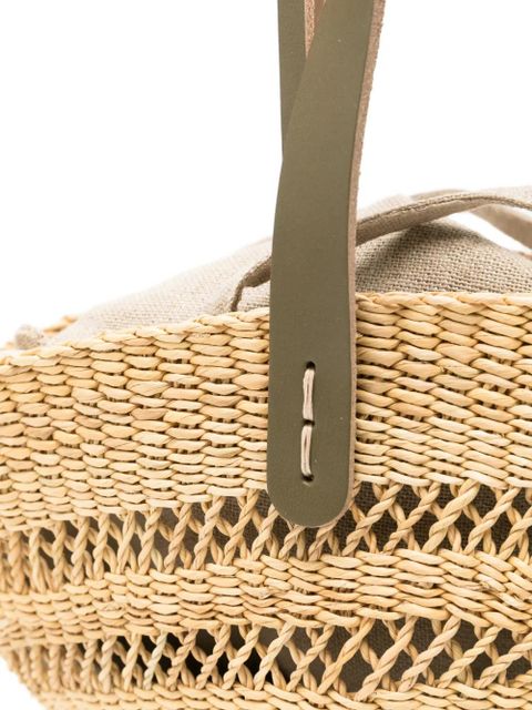 Muun mini Chantelle woven straw tote bag - Neutrals