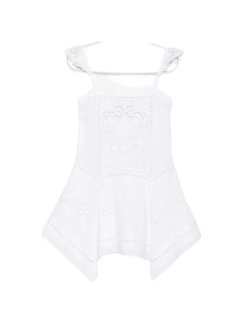 Self-Portrait lace trim mini dress - White - zdjęcie produktu nr 1