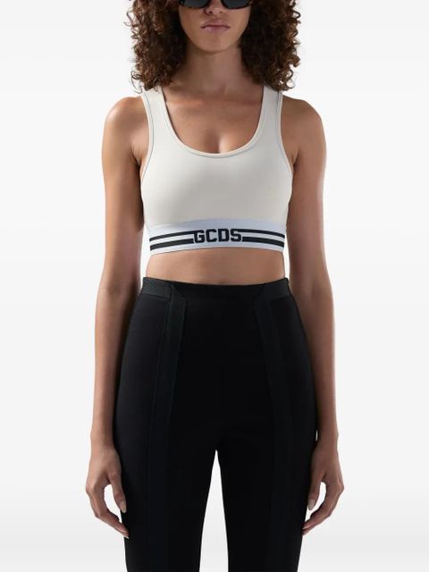 GCDS logo-band tank top - White