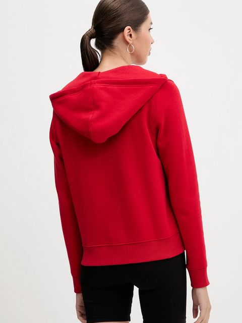 Guess Jeans bluza damska kolor czerwony z kapturem gładka W4YQ03 KC811 - zdjęcie produktu nr 2