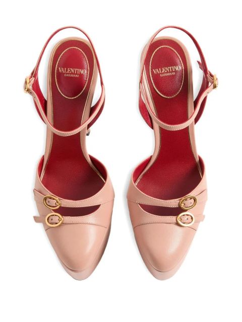 Valentino Garavani 145mm Crasher buckle-strap platform pumps - Pink