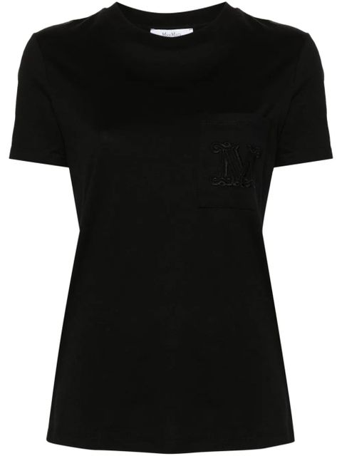 Max Mara logo-embroidered cotton T-shirt - Black - zdjęcie produktu nr 1