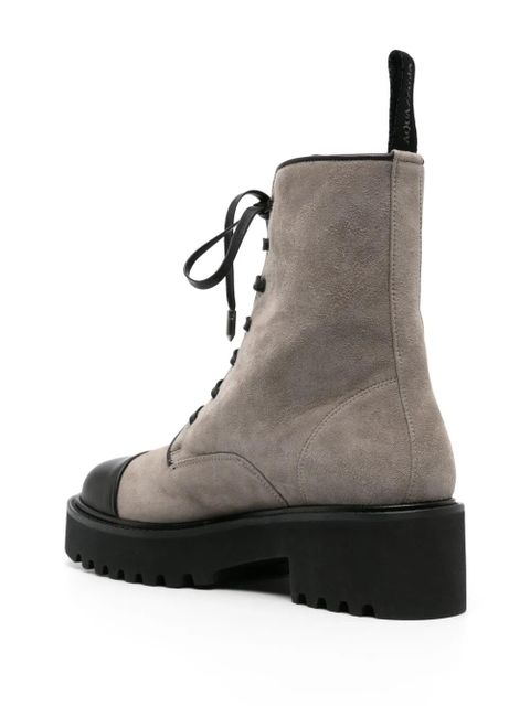 Aquazzura Desert suede lace-up boots - Grey - zdjęcie produktu nr 2