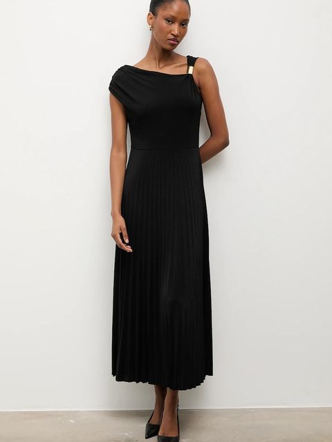 Answear.LAB sukienka kolor czarny midi rozkloszowana - zdjęcie produktu nr 2