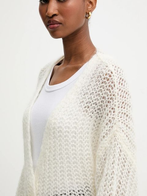 Answear.LAB kardigan z dodatkiem wełny damski kolor beżowy lekki