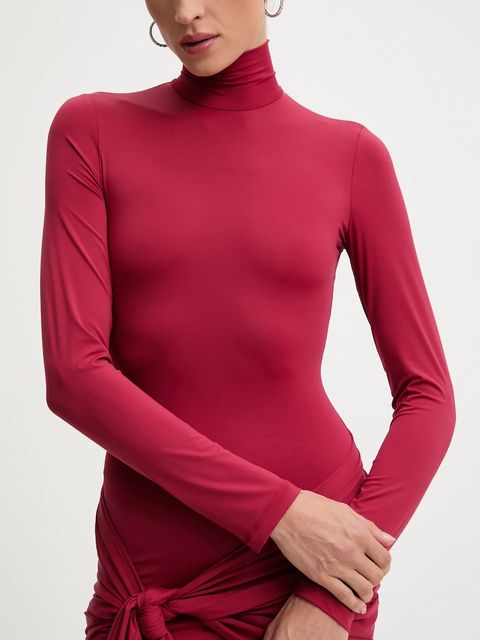 Bardot sukienka ALIX kolor bordowy maxi dopasowana 59467DB