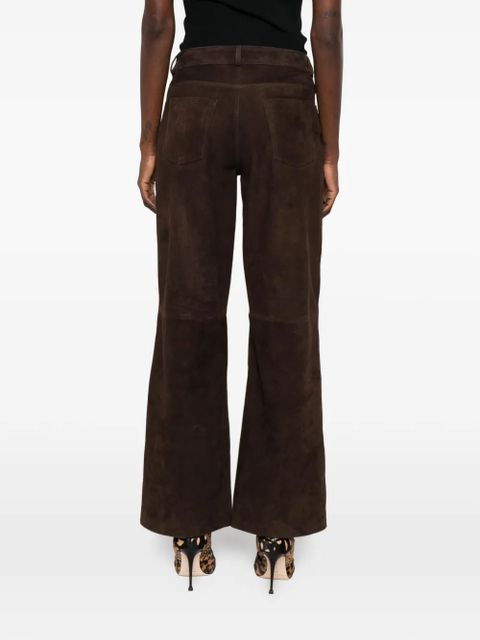 Nour Hammour Milo suede trousers - Brown