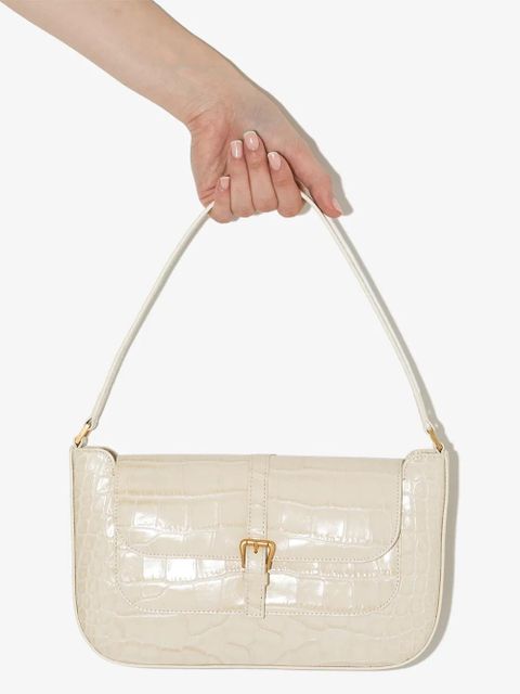 BY FAR crocodile-effect leather shoulder bag - Neutrals