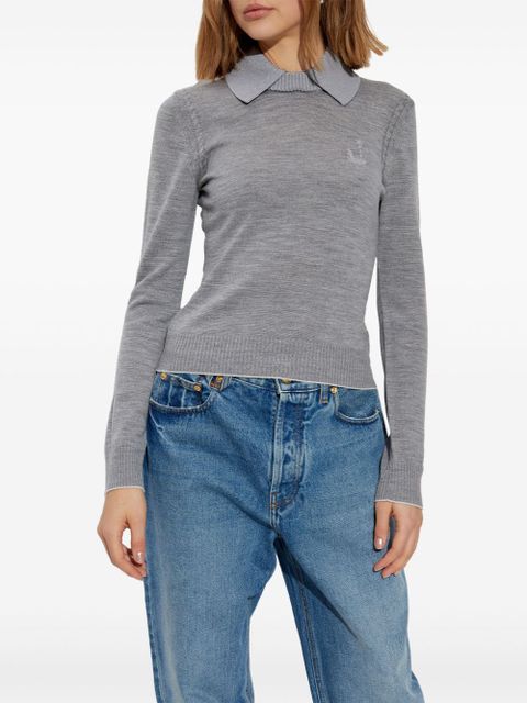 Jacquemus logo-embroidered jumper - Grey