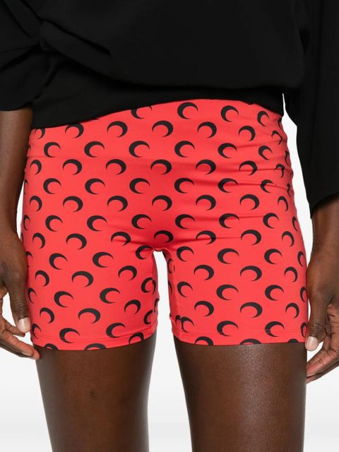 Marine Serre crescent moon-motif tights - Red