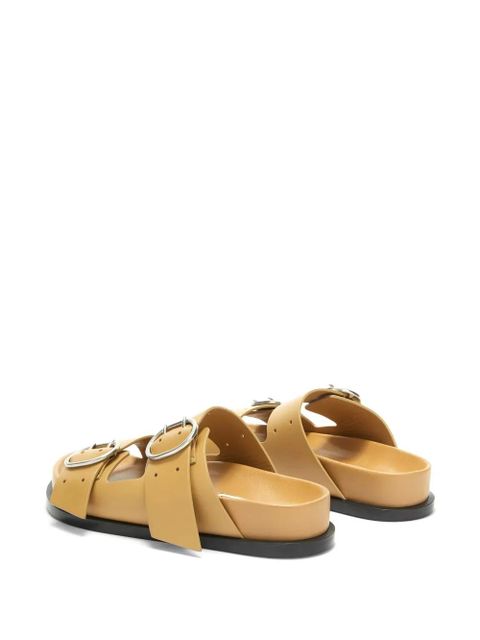 Jil Sander buckle leather flat sandals - Brown - zdjęcie produktu nr 2