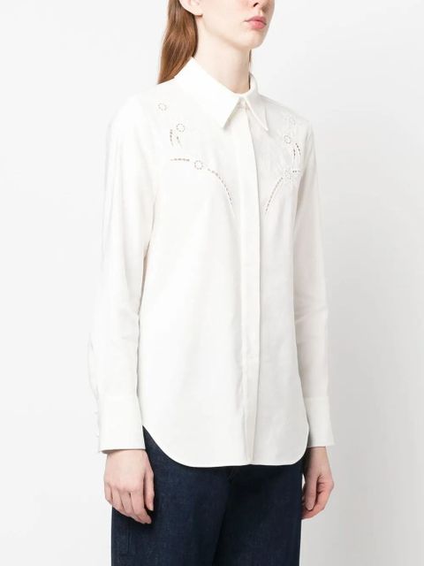 Chloé broderie-anglaise silk shirt - Neutrals