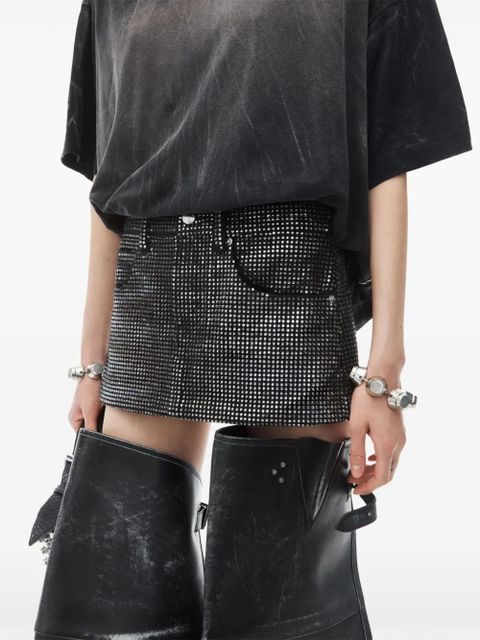 Alexander Wang crystal-embellished mini skirt - Black