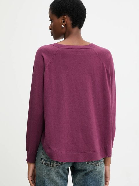 United Colors of Benetton sweter z dodatkiem wełny damski kolor fioletowy lekki 1Y6SD10EG - zdjęcie produktu nr 2