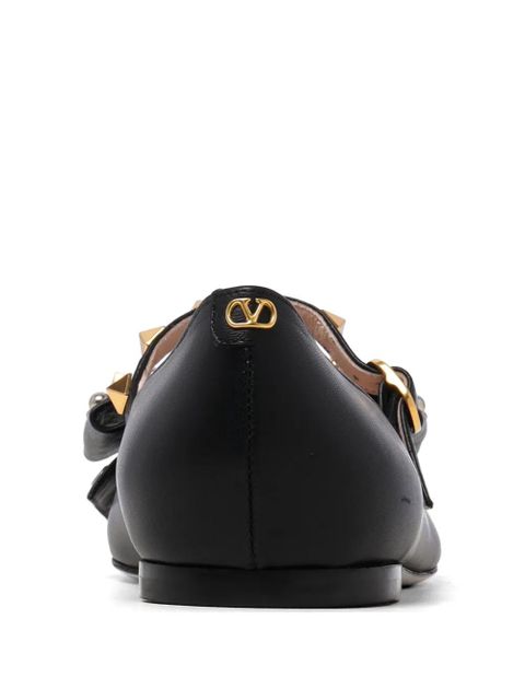 Valentino Garavani studded bow ballet flats - Black