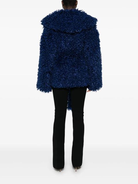 ROTATE BIRGER CHRISTENSEN faux-fur belted jacket - Blue