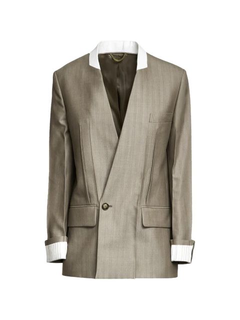 Victoria Beckham V-neck blazer - Neutrals - zdjęcie produktu nr 1