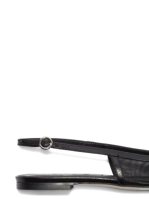 Aeyde Geraldine mesh-panel slingback ballet flats - Black