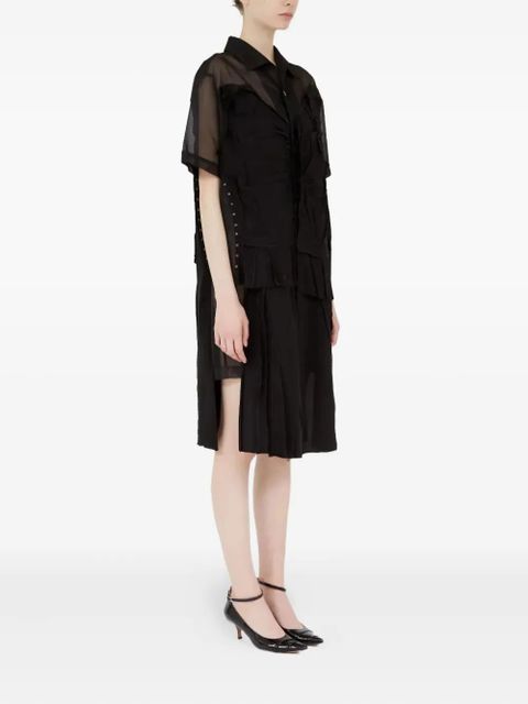 Maison Margiela layered pleated midi dress - Black