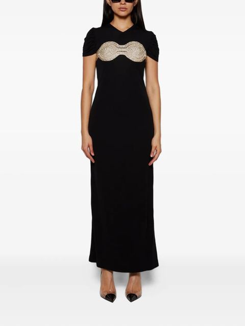 Christopher Esber crochet crystal tee dress - Black - zdjęcie produktu nr 2