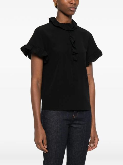 Chloé short-sleeve ruffle blouses - Black