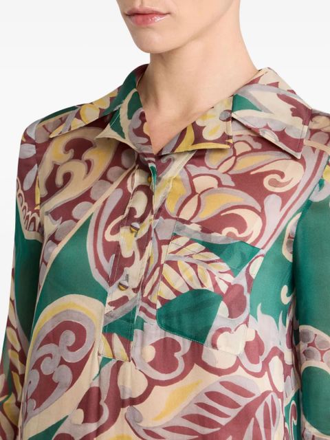 ETRO paisley-print ruffled maxi dress - Green