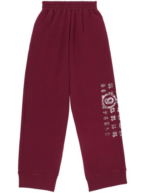 MM6 Maison Margiela signature numbers motif sweatpants - Red - zdjęcie produktu nr 1
