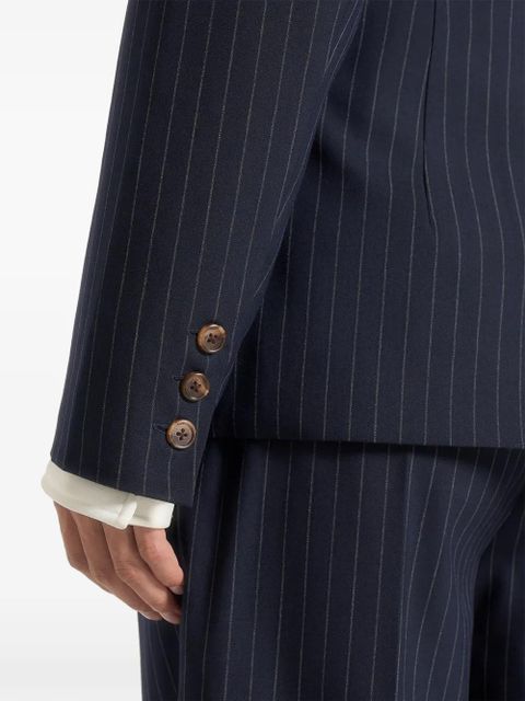 Manière De Voir Maia pinstripe double-breasted blazer - Blue