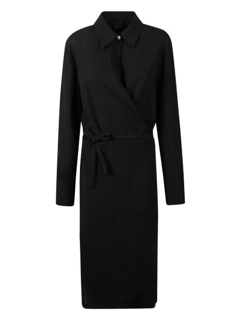 PINKO tie-waist shirt midi dress - Black - zdjęcie produktu nr 1