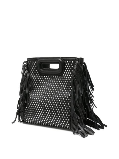 Maje rhinestone-embellished mini bag - Black