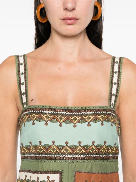 ALEMAIS Contina square-neck midi dress - Green
